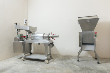 Coconut milk and juice extractor machine. Coconut milk plant in