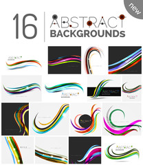 Collection of wave abstract backgrounds