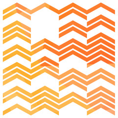 Simple orange arrows retro traditional geometric pattern on white background. Vector illustration.
- 111609587