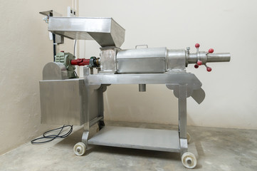 Coconut milk and juice extractor machine. Coconut milk plant in