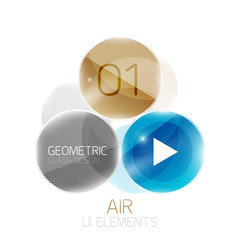 Abstract glass circles with sample text. Option info banner