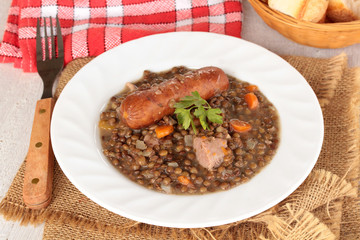 saucisses et lentilles 25052016