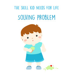 Solving problem is skill kid needs for life vector