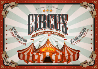 Vintage Circus Poster With Big Top - 111612190