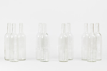 Group of empty glass bottle