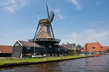 Foto auf Alu-Dibond Mühlen Holzsägemühle De Jager in Woudsend, Friesland, Niederlande