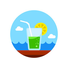 Cocktail icon. Summer. Vacation