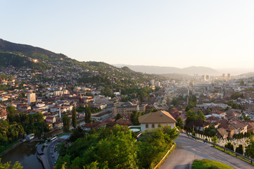 Lumière du soir sur Sarajevo, Bosnie-Herzégovine