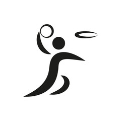 Basketball and ball Icon monochrome on white background