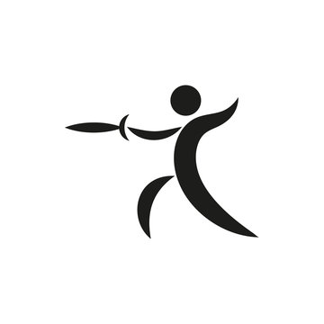 recommend clip art: fencing icon monochrome on white background