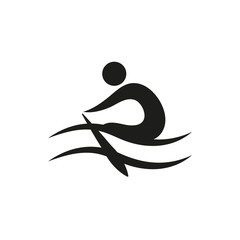 Rowing icon monochrome on white background © yummytime