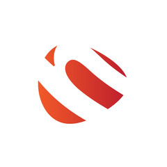 N Logo.. Vector Graphic Business Branding Letter Element Illustration. Orange Negative Space Design. White Background