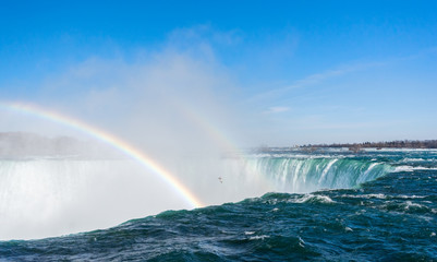 Rainbow dives into Horseshoe Falls