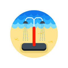 Summer beach pool shower icon. Summer. Vacation