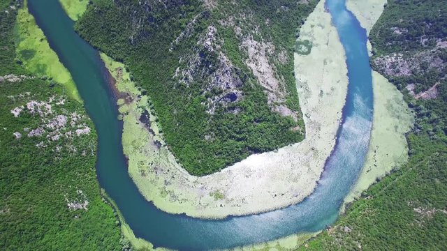 Canyon of river Crnojevica, Montenegro, aerial view.