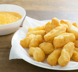 chinese donut with thai custard