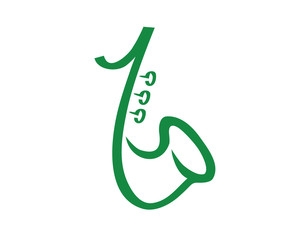 Obraz premium Modern Music Logo - Saxophone Club Symbol