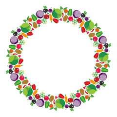 Frame vegetables. Organic farming. Natural food concept.