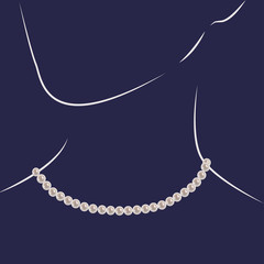 Vector illustration with pearl necklace