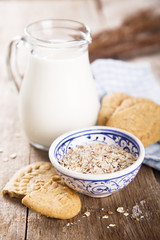 Oatmeal cookies with milk
