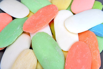 Background from remnants of a cake of soap of a toilet soap of d