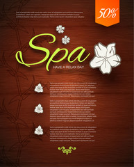 Vector illustration. Spa Resort or Beauty Business Background. Eco Design.