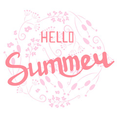 Hello summer inscription