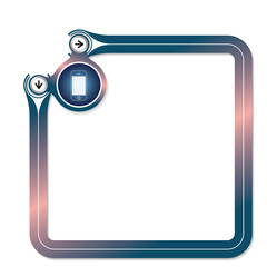 Blue frame for your text and globe symbol and smart phone icon