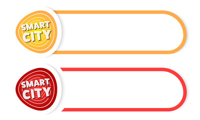 Obraz premium Text frame for your text and smart city icon