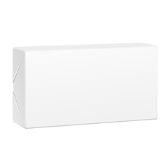 White Spread Butter Package Product Cardboard Box. Illustration Isolated On White Background. Mock Up Template Ready For Your Design. Vector EPS10