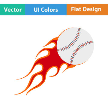 Baseball fire ball icon