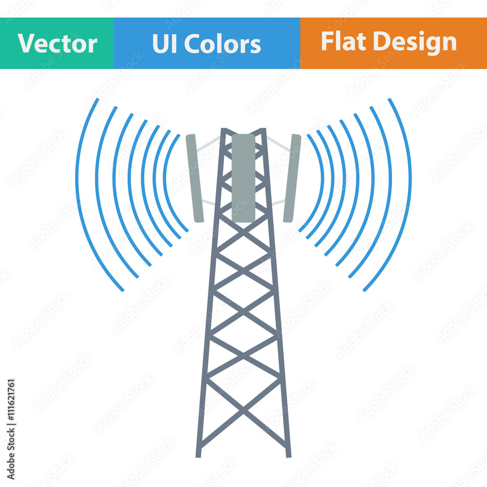 Wall mural cellular broadcasting antenna icon