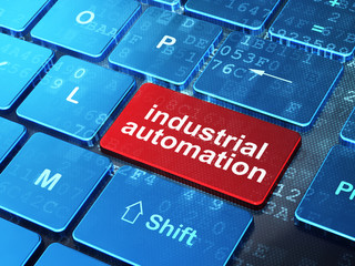 Fototapeta premium Manufacuring concept: Industrial Automation on computer keyboard background