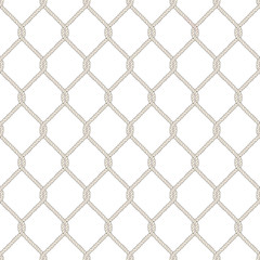 Fototapeta premium Seamless nautical rope knot pattern