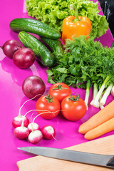 Fresh vegetable on table