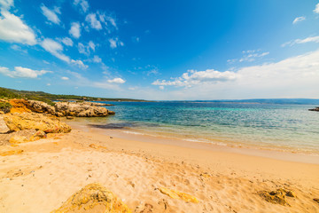 Fototapeta na wymiar golden shore in Alghero coastline