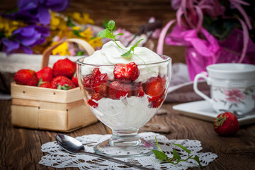 Strawberry cream dessert.