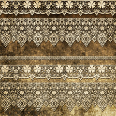 Lace fabric pattern with flowers and lace grunge vintage backgro