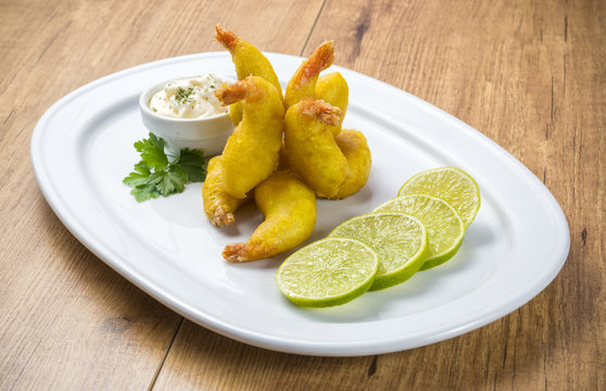 Gambas en gabardina