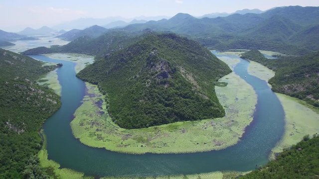 Canyon of river Crnojevica, Montenegro, aerial view.