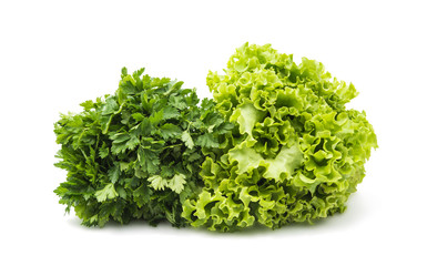 bundle of lettuce isolated