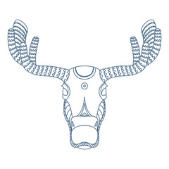 Elk head. Decorative isolated vector illustration.