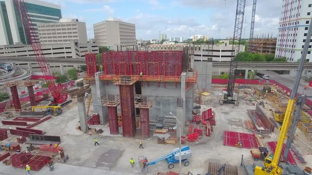 Aerial drone video Miami Central Station 4k