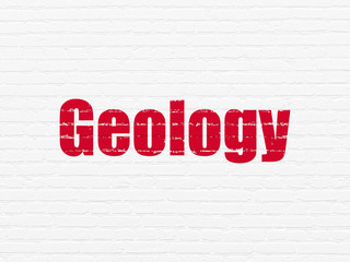 Education concept: Geology on wall background