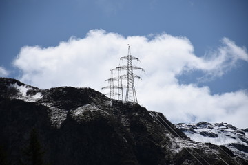 Talschluss, Felbertal, Hochspannungsleitung, 380 kV, Strommast, Stromleitung, Leitungstrasse,...