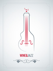 Obrazy na Szkle  butelka wina jazz projekt tło wektor