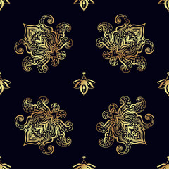 Seamless patterns of Russian motives of northern painting