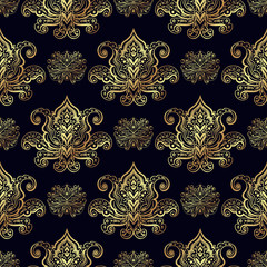 Seamless patterns of Russian motives of northern painting