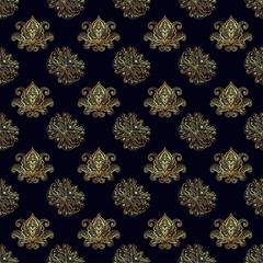 Seamless patterns of Russian motives of northern painting