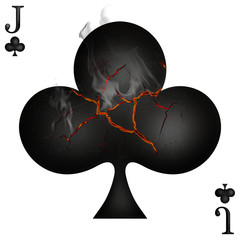 Club Jack / playing card, with stylized club on center. © Lidijarts